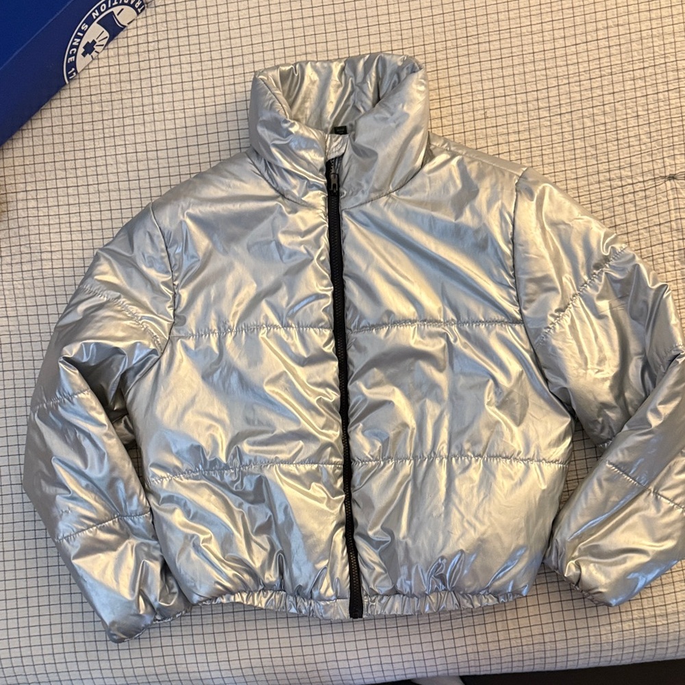 Wild Fable Silver Puffer Jacket